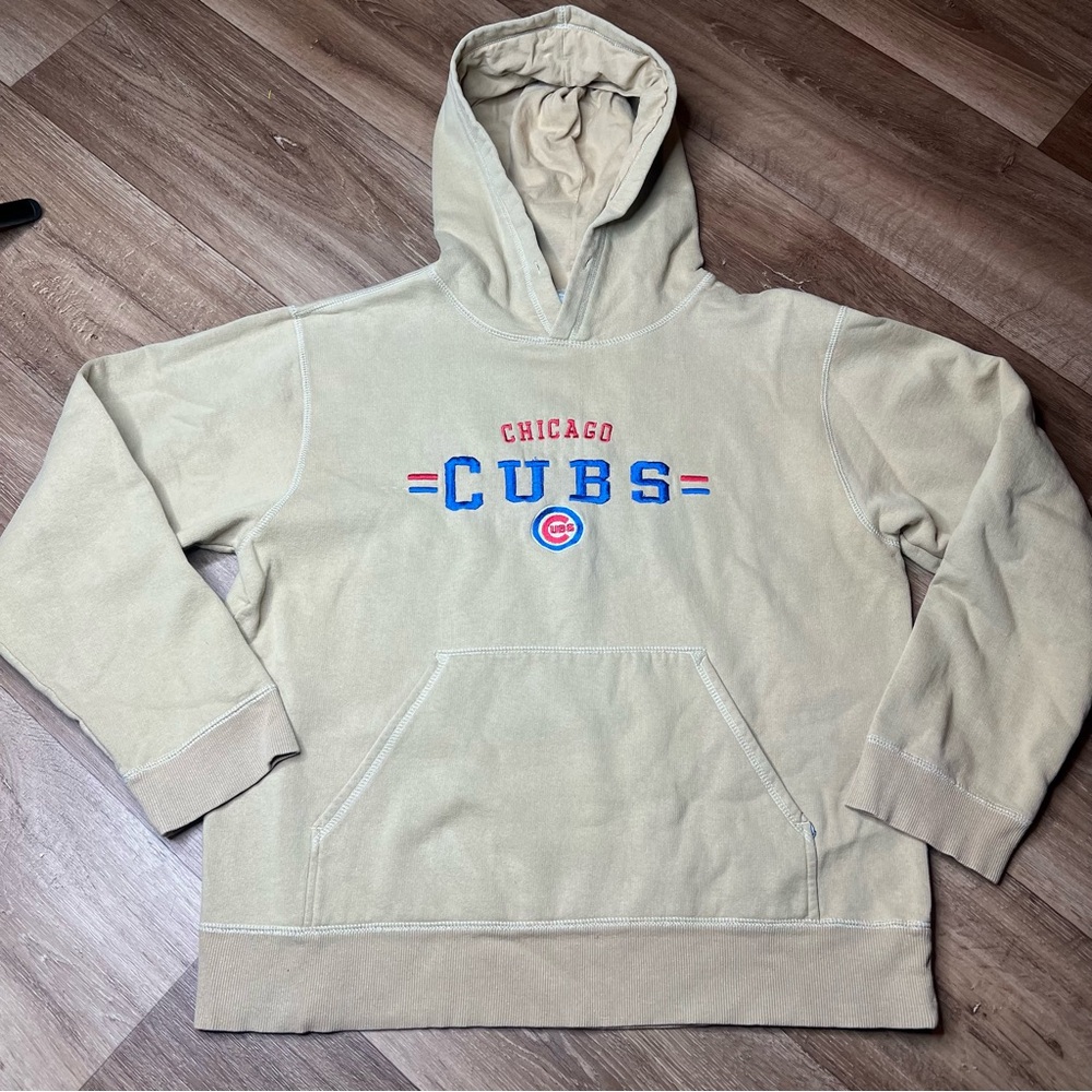 Chicago Cubs, True Fan Pullover  Hoodie  Tan Size medium